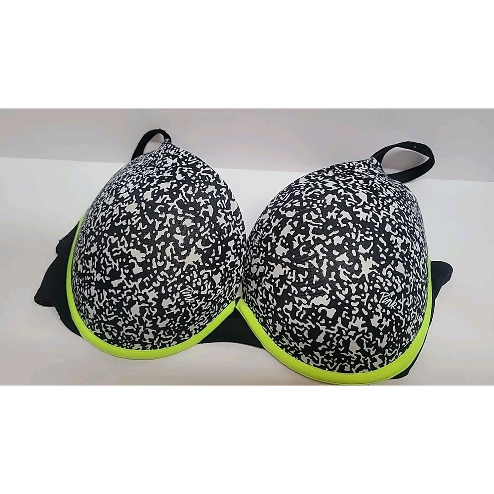 VICTORIA'S SECRET PINK Wear Everywhere Lined Bra Black‎ White Sexy Size 34DD